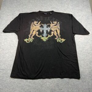 Karl Kani Shirt Mens 3XL Graphic Tee Gothic Cross Griffin Streetwear Y2K 90s